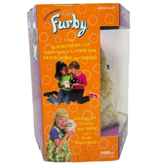 1998 Furby Tiger Electronics 70-800 Bear Tan White & Brown Green Eyes SEALED - Picture 4 of 8